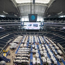 RV lot at AT&T Stadium pretty sparse as fans look to keep warm ahead of  Saturday's game