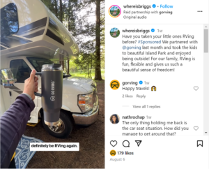 Jess Darington for Go RVing influencer campaign