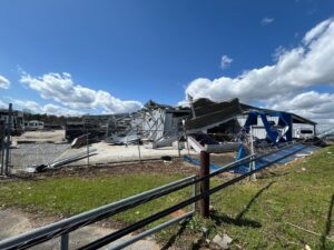 tornado damage at Burton Campers