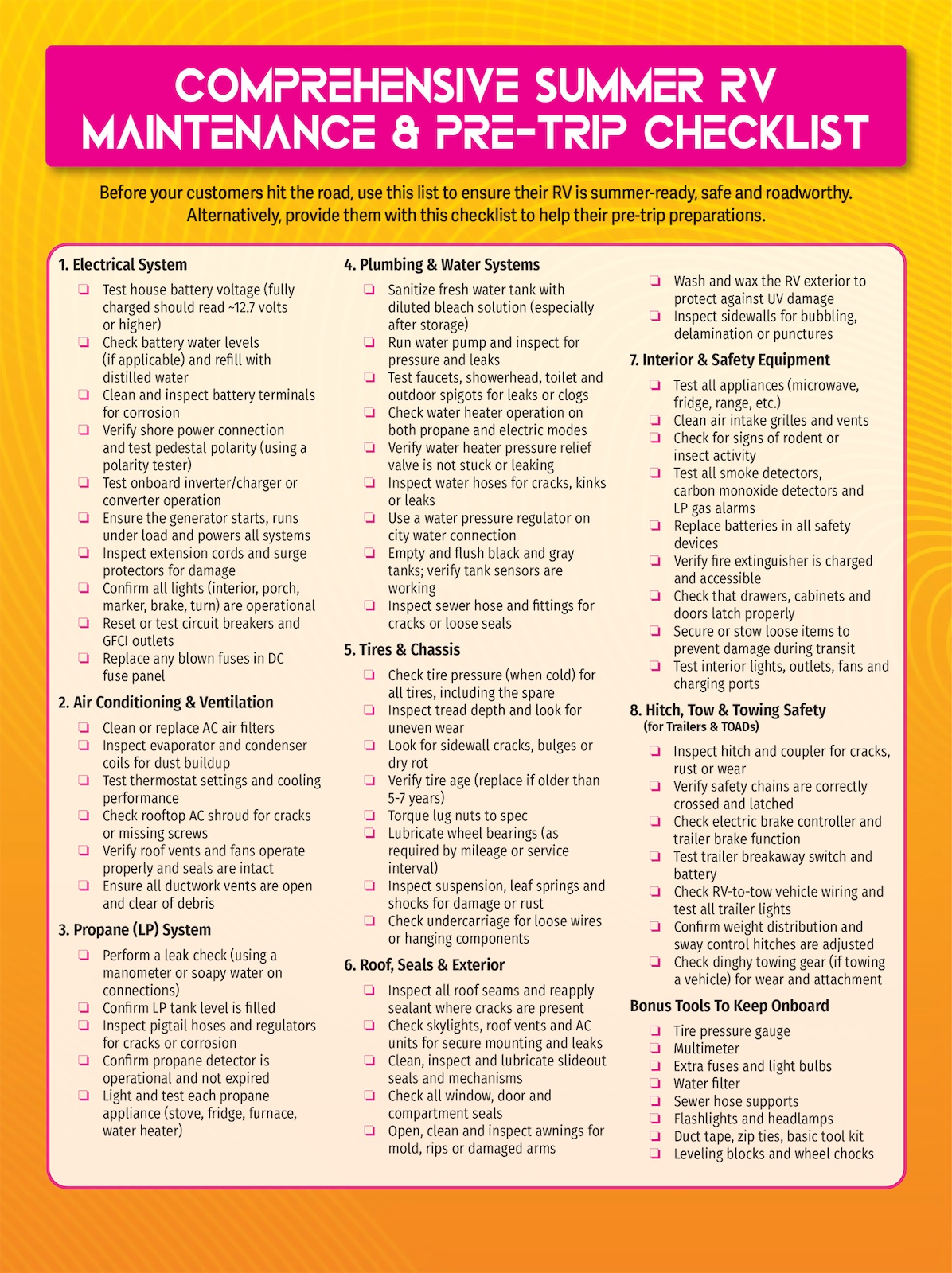 summermaintenance chart