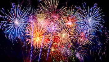 colorful firework display on black background