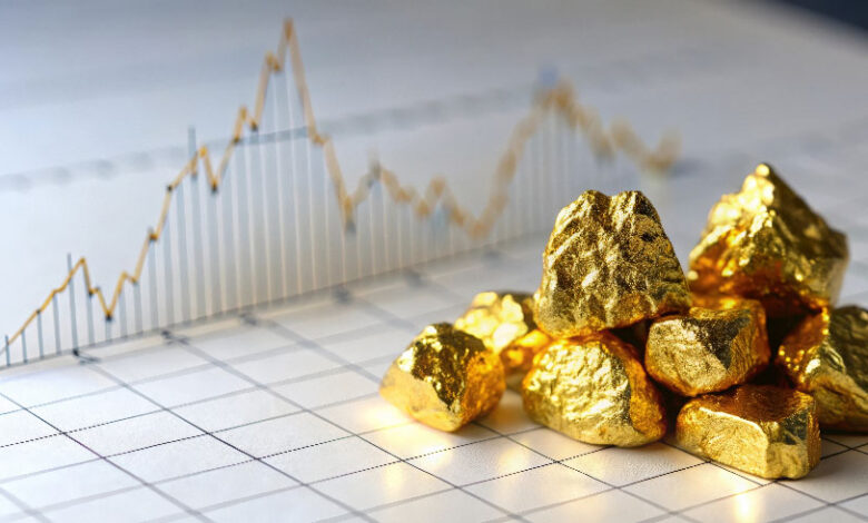 Turning Data Into Action: Essential DMS Reports for Dealers 2 Gold nuggets against an economic forecast graph to demonstrate DMS reports being a gold mine of data.