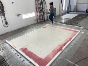 straitline Kelli Helping make a fiberglass wall