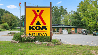 KOA Welcomes Kimbolton/Rocky Fork Ranch to Campground Family 6 Asheville East KOA Holiday KOA EntranceSign 1