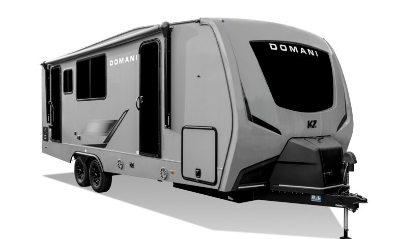 2026 KZ RV Domani DM241ML Travel Trailer Exterior Front 3 4 Door