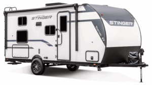 Venture RV To Debut New Product Lines at Tampa RV SuperShow 2 2026 Venture RV SportTrek Stinger Lite STS161VUD Travel Trailer Exterior Front 3 4 Door