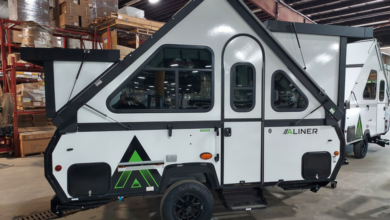 Aliner Classic white fiberglass and black extrusion