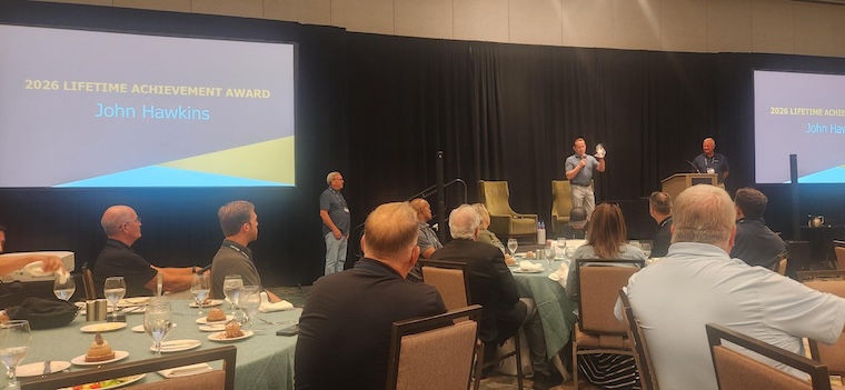 The 2026 Lifetime Achievement Award went to John Hawkins, regional sales manager at Heartland RV.