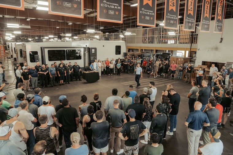 Keystone RV Details Life-Saving Care Following Employee's Cardiac Event 2 Keystone RV production team & first responders