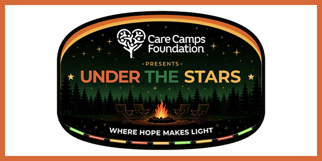 Care Camps Foundation: Sponsor a Glow Stick To Break a World Record 2 Care Camps Under The Stars logo with border
