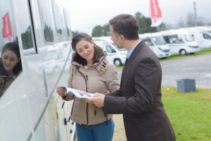 National Vehicle Study Reveals How Long It Takes To Sell an RV 2 Salesman showing RVs to customer